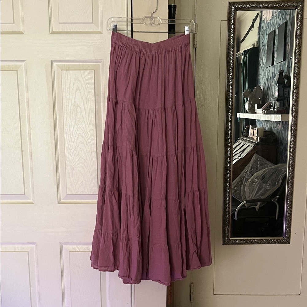 BELLY DANCING SKIRT PINK MAUVE RENFAIRE LARP RENAISSANCE MEDIEVAL WIDE HEM MAXI